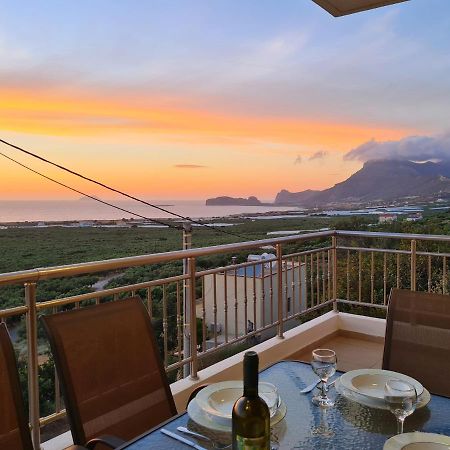 New Villa Kalimera, View To Falasarna Beach Plátanos Dış mekan fotoğraf