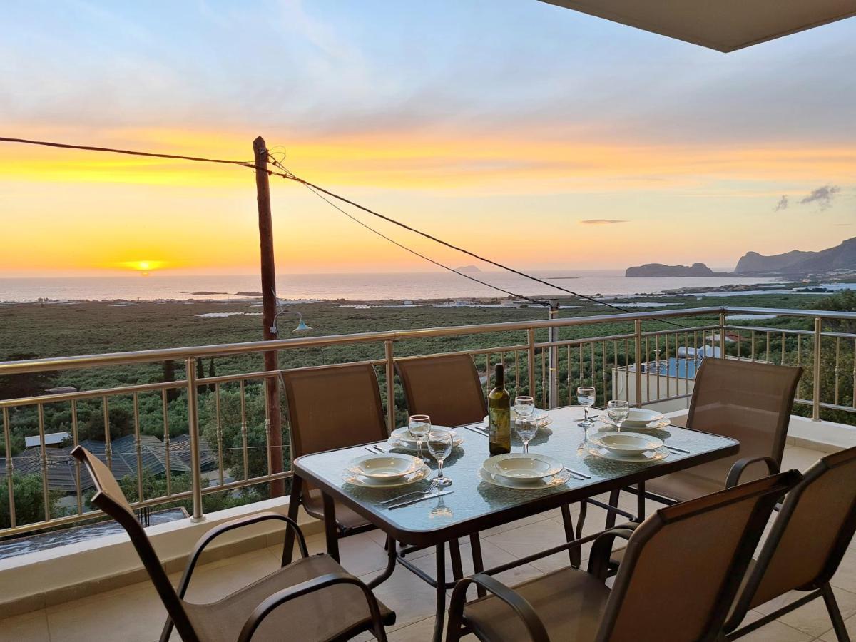 New Villa Kalimera, View To Falasarna Beach Plátanos Dış mekan fotoğraf