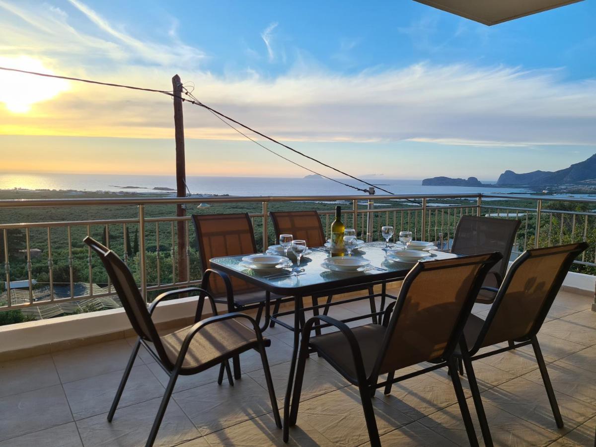 New Villa Kalimera, View To Falasarna Beach Plátanos Dış mekan fotoğraf